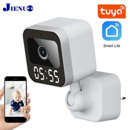 Tuya Smart Life WiFi IP Camera Wall-Mount Digital Clock Cam Indoor Wireless Surveillance Home Security CCTV 2MP Baby Pet Monitor