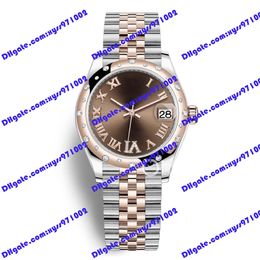 High quality watch 2813 sports automatic watch 278341rbr 31mm brown Roman dial diamond watch 18k rose gold stainless steel watch band sapphire glass m278341 watch