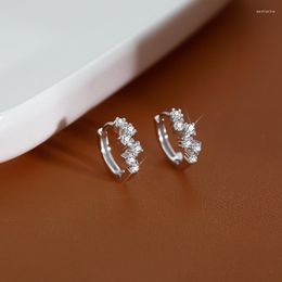 Hoop Earrings Fashion HipHop Clear Zircon Earring For Women Girls Party Wedding Korean 2023 Trendy Jewelry Eh769