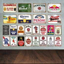 Classic Drink Beer Metal Painting wine Plaque Vintage Pub Tin Signs Wall Decor For Bar Club Man Cave Decorative Plates Club Wall Decor Size 30X20CM w01