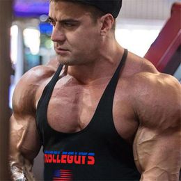 Men's Tank Tops Muscleguys Cotton Gym Clothing Fitness Stringer Singlets Bodybuilding Top Muscle Sleeveless Shirt Men Running Vest
