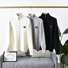 Männer Sweaters S Pullover Marke Hip Hop Street Jacket Hemd Baumwolle dünne klassische Standkragen umge Inverted Dreieck Stickerei Frühling Woll Reißverschluss Mantel