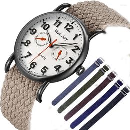 Orologi da polso Wal-Joy Marca Creativo Resistente all'acqua Moda Uomo Orologio da mano Cinturino in nylon di alta qualità Orologio da polso da lavoro Montre Homme