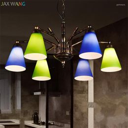 Chandeliers Industrial Style Retro Living Room Iron Lighting Restaurant Lights Glass Lampshade Bedroom Lamp Home Decor