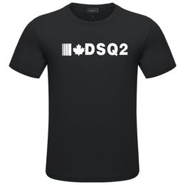 DSQ2 cotton Men's t-shirt short sleeved summer personalized fashion all cotton casual printing half sleeve black dsq Shirts