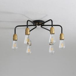 Ceiling Lights American Simple Modern Light Living Room Dining E27 Lamp Retro Iron Bedroom Study Chandelier Creative Lamps