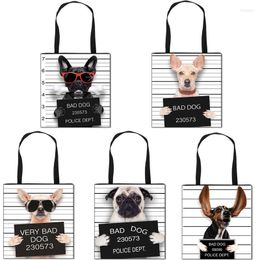 Evening Bags Interesting Bad Dog With Girls And Boys Handbag Fashion Shopping Bag Ladies Portable Big Capacity Totes Pug Shoulder