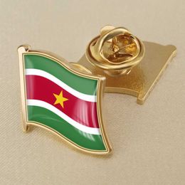 Suriname National Flag Crystal Resin Badge Brooch Flag Badges of All Countries in the World
