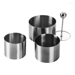 Plates 4PCS Stainless Steel Round Cold Dish Mold With Push Plate Kitchen El Tool Salad Fried Rice Forming