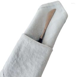 Table Cloth HAHOO Folding Design Soft Woven Grey Customized 55% Linen 45% Cotton Napkin For Restaurant Wedding