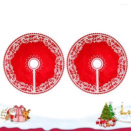 Christmas Decorations Tree Skirt Table Mats Collar Chrismas Placemat Red Burlap Modern Holiday Carpet Mat Floor Decoration