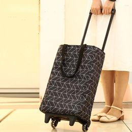 Shopping Bags Folding Bag Women's Big Pull Cart For Organizer Portable Buy Vegetables Trolley On Wheels The Market
