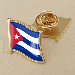 Cuban National Flag Crystal Resin Drop Badge Brooch Flag Badges of All Countries in the World