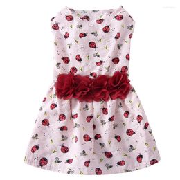 Dog Apparel Sunflower Print Dress Summer Pet Puppy Clothes Skirt Princess Sundress Wedding Brithday Party Outfit Dogs Clothing