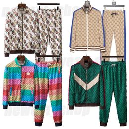 GGsity LVsity Luxurys Designer europe paris designer mens womens tracksuits luxury sport suit zipper cardigan patchwork Colour pants green gW