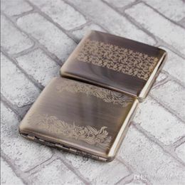 Expensive bronze wire drawing laser metal cigarette box 20 sets of men's portable gift boxes, smoking sets, direct access boxes.