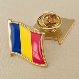 Romania National Flag Crystal Drop Rubber Badge Brooch Flag Brooch of the World