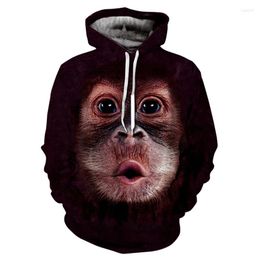 Männer Hoodies Affe 3D Gedruckt Für Männer Hip Hop Tier Muster Pullover Herbst Elefanten Trainingsanzüge Mode Sweatshirt Männliche Kleidung