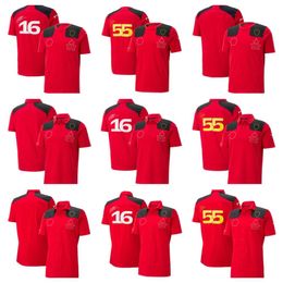 Men's and women's 2023 f1 team T-shirt polo suit four seasons Formula One red racing suit official custom