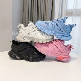 Top Quality Mens Women Casual Shoes Track 3.0 Sneakers Luxury Brand Designer Trainers Triple S Leather Platform Sneaker Ice Pink Blue White Orange Black Sneaker B9