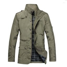 Men's Trench Coats Man Fashion Business Cargo Jacket England Style Casual Coat Military Tactical Windbreaker Outerwear Big Size