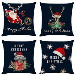 Pillow 45x45cm Christmas Cover Merry Decorations For Home Sofa Office Car Pillowcase Happy Year 2023