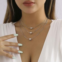 Choker French Multilayer Metal Round Ball Clavicle Chain Necklace Simple Female Short Pendant Necklaces For Women Fashion Jewelry