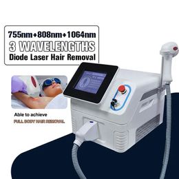 808nm diode laser hair removal machine Triple Wavelength Painless Depilatory instrument with 3 cooling system for salon use