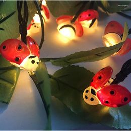 Strings Ladybird Ladybugs Fairy String Lights Holiday Lighting For Christmas Kids Bedroom Indoor Outdoor Decoration Battery