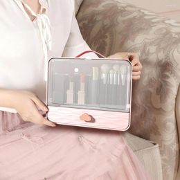 Storage Boxes Dustproof Convenient Cosmetic Brushes Lipstick Lip Container Double Layer Makeup Box Transparent Household Supplies