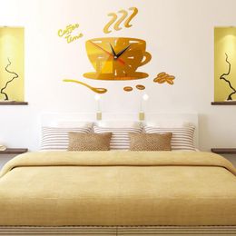 Wall Clocks 2023 Modern Design Large Clock 3D DIY Quartz Fashion Watches Acrylic Mirror Stickers Living Room Home Decor