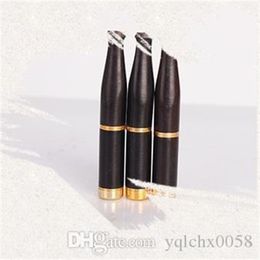 Smoking Pipes double filter cigarette holder rod ebony smooth metal cigarette smoking wholesale