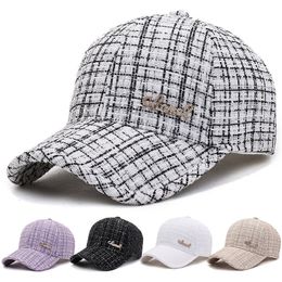 Ball Caps 2023 ladies fashion trend casual baseball cap Korean style small fresh plaid outdoor riding travel hiphop sports fit 230211