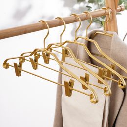 Hangers Racks 5pcs Anti-slip Trouser Clothes Metal Aluminium Alloy Traceless Dress Pants Drying Rack Wardrobe Storage 230211