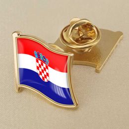 Croatian Flag Crystal Resin Drop Badge Brooch Flag Badges of All Countries in the World