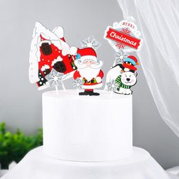 Festive Supplies Other & Party Christmas Cake Decoration Bronzing Hat Snowman Snowflake Card Plug-in