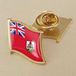 Bermuda Islands Flag Crystal Drop Resin Badge Brooch Flag Badges of All Countries in the World