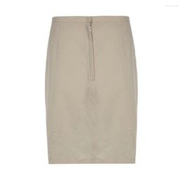 Skirts Spring Summer 2023 Women's Elegant Straight Midi Low Waist Solid Chic Wrap Skirt Khaki Knee Length Pencil
