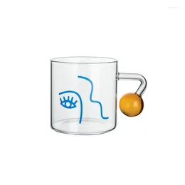 Wine Glasses Coffee Mug Water Bottle Spherical Handle Cup Cute Glass Ins Wind Summer Creative