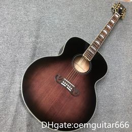 2023 custom guitar, solid spruce top, rosewood fingerboard, maple sides and back, 42 "high-quality jumbo dark night acoustic guitar