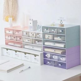 Storage Boxes Multifunctional Drawer Box Plastic Desktop Cosmetics Finishing Free Combination Multi-layer Stackable Jewelry