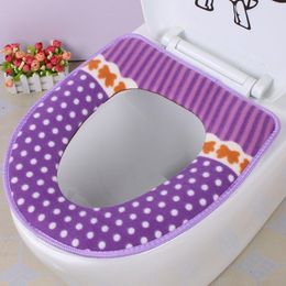Toilet Seat Covers 1Pcs Washable Winter Warm Cover Closestool Mat Bathroom Accessories Knitting Soft O-shape Pad