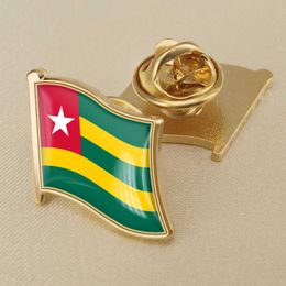 Togo's National Flag Crystal Resin Drop Badge Brooch Flag Badges of All Countries in the World