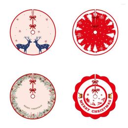 Christmas Decorations Tree Skirt Decorative Cartoon Bow Tie Festive Prop Polyester Fibre Santa Claus Xmas For Party