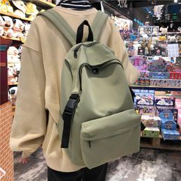 School Bags Trend Backpack Fashion Canvas Women Solid Color Shoulder Teenager Girl Bag Mochilas
