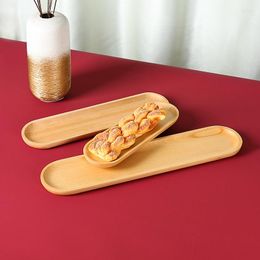 Plates Japanese Style Oval Long Plate Beech Wood Bread Melon Seed Creative Dried Fruit Snack Box Wedding