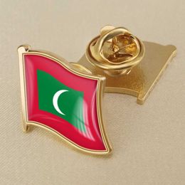 Maldivas Flag National Crystal Resin Drop Insignia de insignia Broche Bandera de todos los pa￭ses del mundo