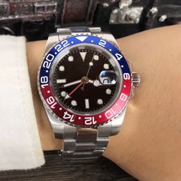 With original box Mens Wristwatch Blue Red Ceramic Bezel Stainless Steel Pepsi Watch Automatic Movement Limited Jubilee Master Montre Femme