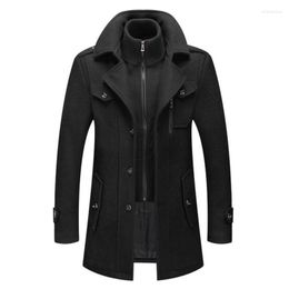 Men's Wool & Blends Winter Coat Solid Color Cold Resistant Men Woolen Overcoat Double Collar Casual Trench Male Oversized 4XL Will22