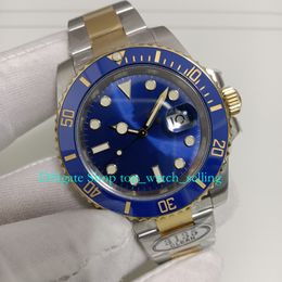 2 Style 904L Steel Watch FOR Men 40mm Date Sapphire Luminous Ceramic Two-Tone Gold Blue Clean Cal.3135 Movement Automatic Mens Sport Men's Watches